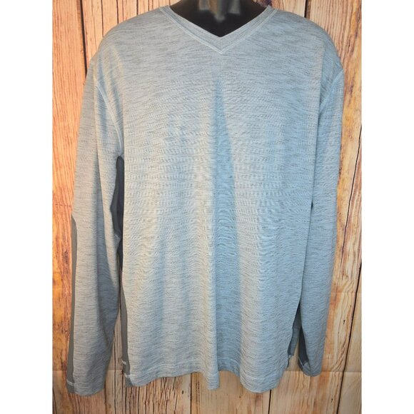 Nike Golf Dri-Fit Mens Gray Long Sleeve V-Neck Shirt XL - Picture 1 of 8